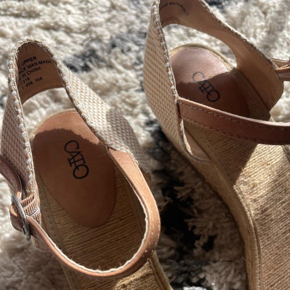 Cato Coral Woven Wedges with Straps Boho Beach Costal - Picture 3 of 4